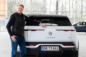 Founder and CEO Henrik Fisker with one of the first Ocean models available