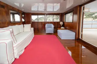 The sky lounge has a real inside-outside feel, overlooking the bridge deck aft