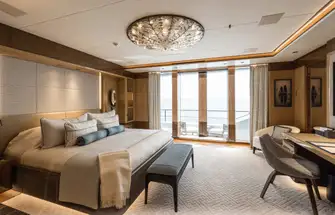Two main deck VIP suites have private balconies