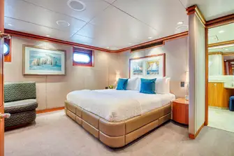One of two spacious lower deck double cabins, there are also two twin cabins