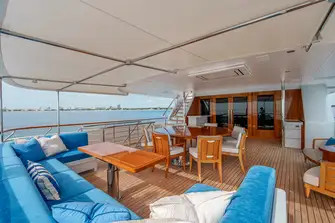 Dining and lounging on the bridge deck aft