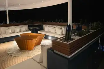 Lounge seating on the main deck aft