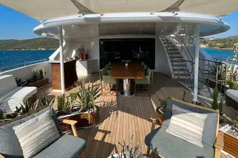 The upper deck aft entertainment space