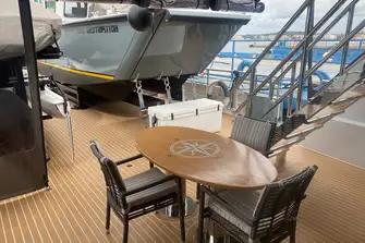 A second al fresco dining option on the main deck