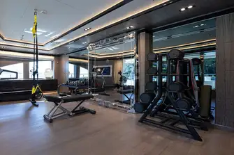 The bridge deck's fully equipped gym