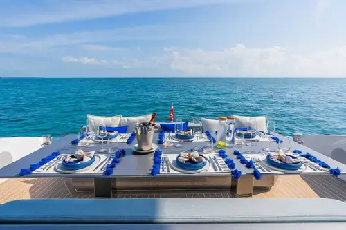 Aft deck dining table